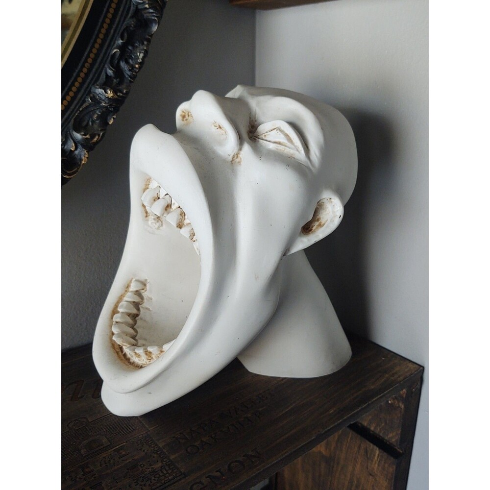 DANK NOX Vtg Screaming Man Bust Sculpture Belgium Artist